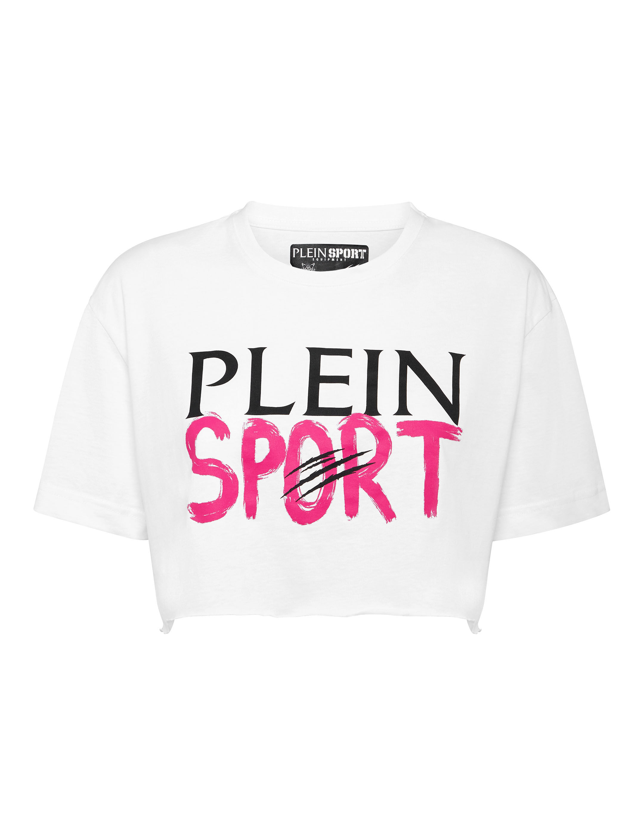 Plein Sport floral-print cotton polo top - White