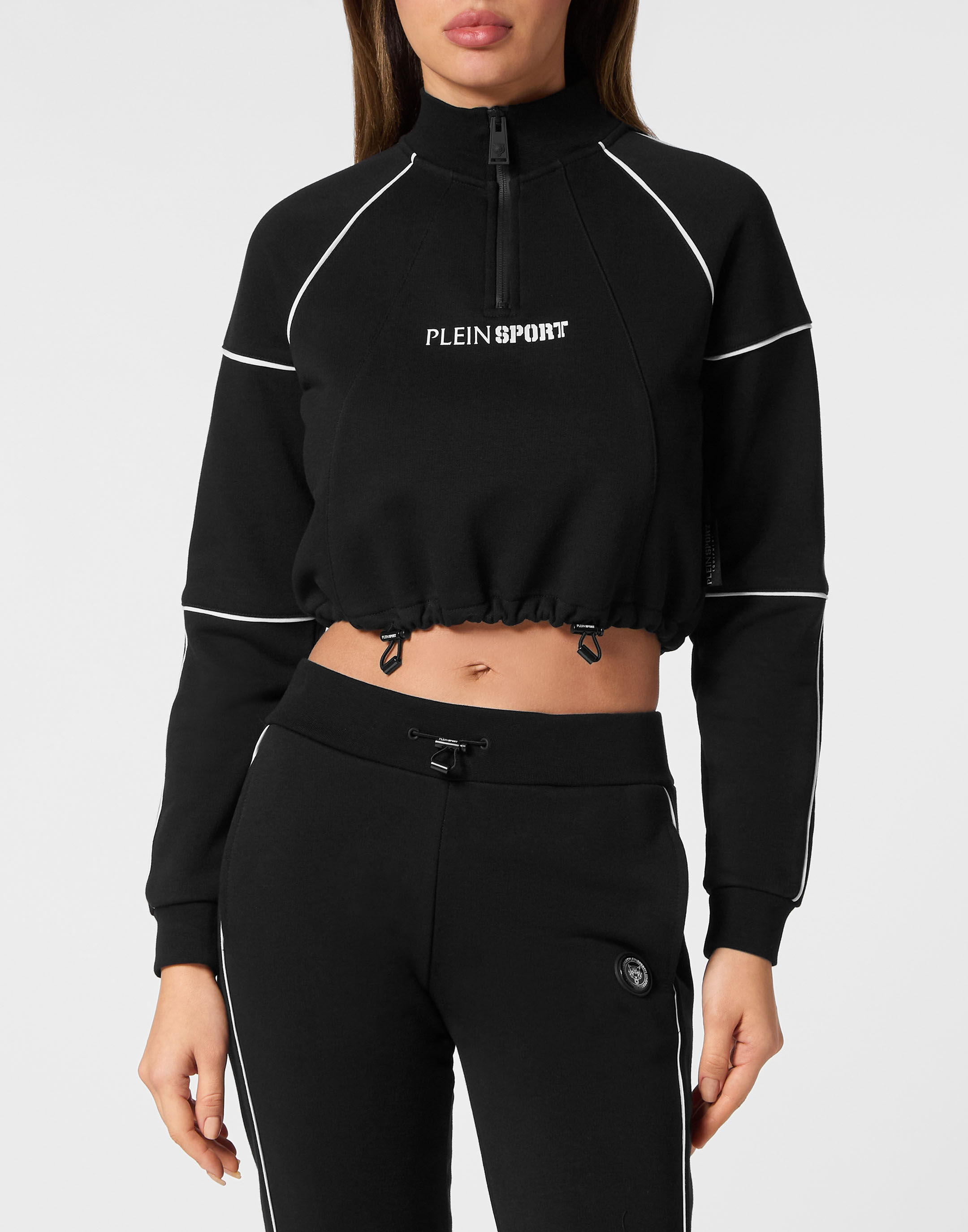 Cropped sports hoodie sales
