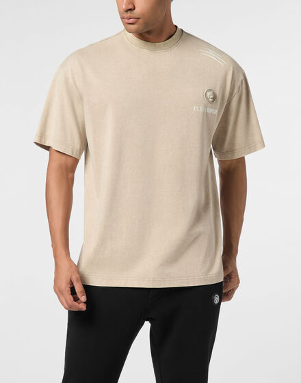 Cotton Round Neck T-Shirt Cold Dye