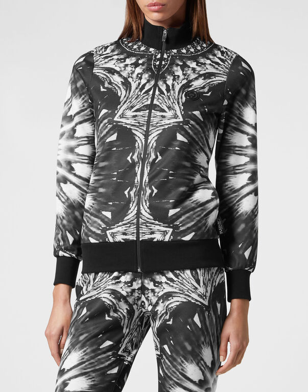 Triacetate Jogging Tracksuit: Top/Trousers Optical Flower