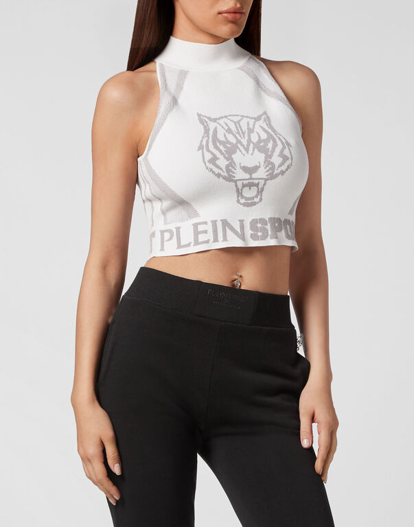 Knit Jacquard Cropped Top