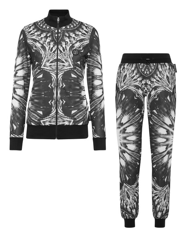 Triacetate Jogging Tracksuit: Top/Trousers Optical Flower