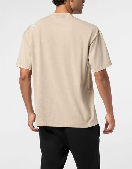 Cotton Round Neck T-Shirt Cold Dye